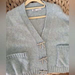 ZARA Sweater with Ribbons Women Top Size S